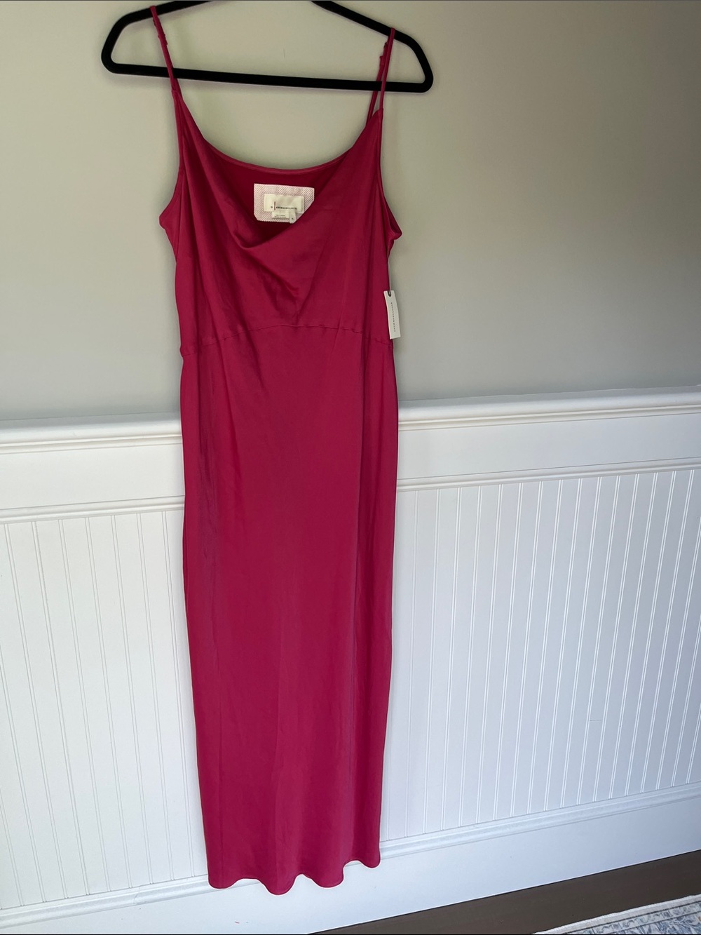 Anthropologie Elyse Raspberry Slip Dress XL NWT